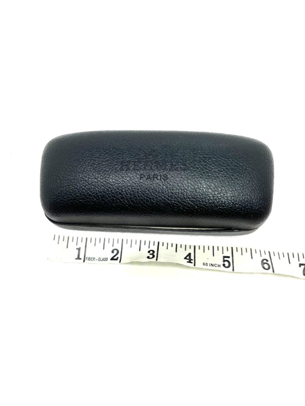 Hermès Black Leather Clamshell Eyeglasses Case With Cream Interior Hinged - Picture 7 of 8